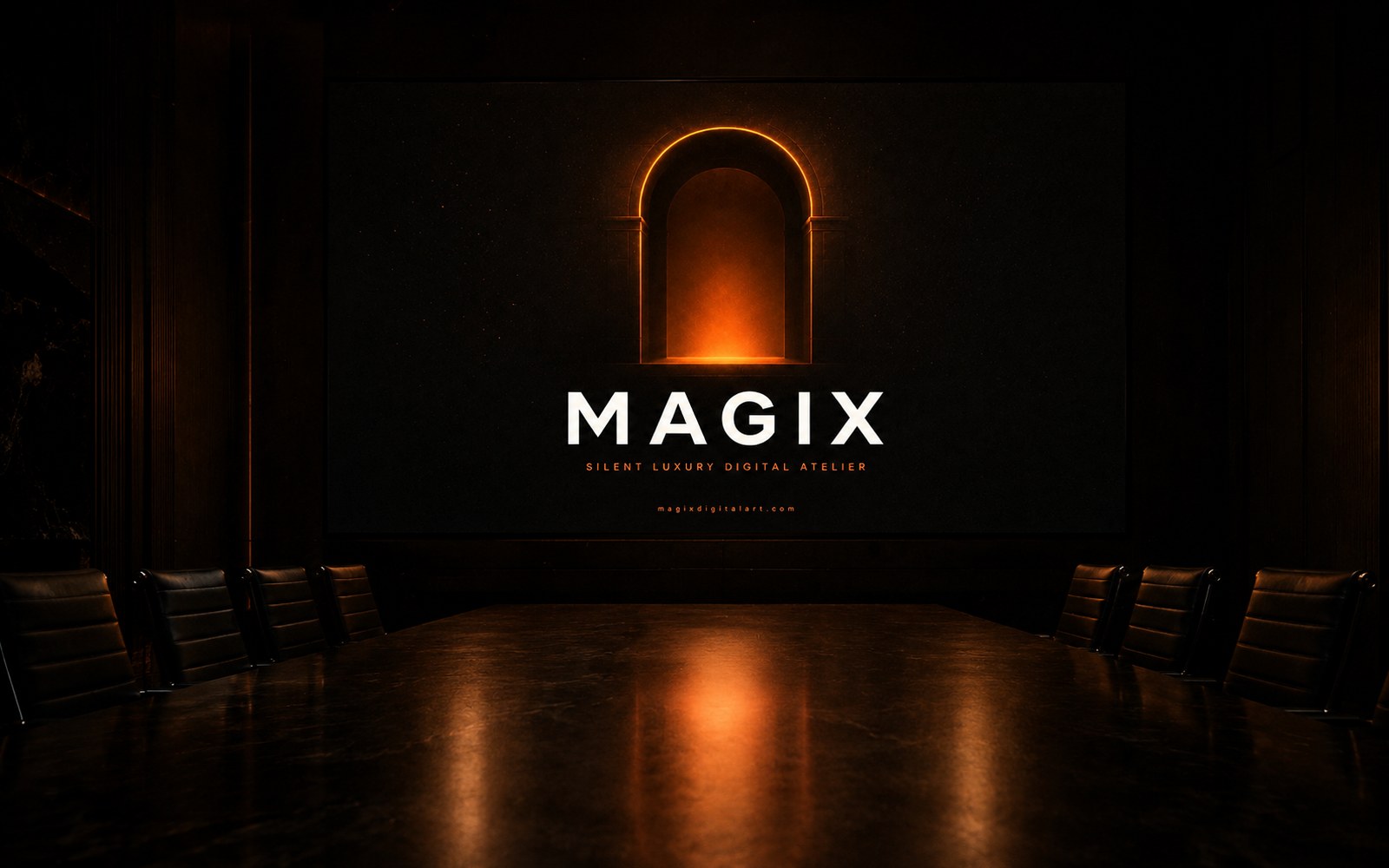 MAGIX signature sales deck in a boardroom
